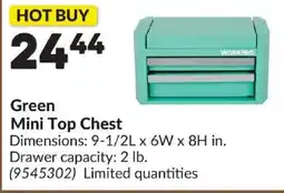 Princess Auto Workpro green mini top chest offer