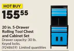 Princess Auto 20 in. 5-Drawer Rolling Tool Chest and Cabinet Set offer