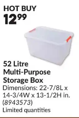Princess Auto 52 Litre Multi-Purpose Storage Box offer