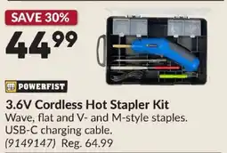 Princess Auto Powerfist 3.6V Cordless Hot Stapler Kit offer