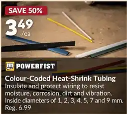 Princess Auto Powerfist colour-coded heat-shrink tubing offer