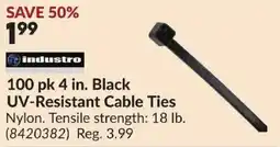 Princess Auto Industro 4 in. Black UV-Resistant Cable Ties offer