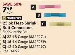 Princess Auto Powerfirst heat-shrink butt connectors offer