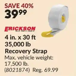 Princess Auto Erickson recovery strap offer