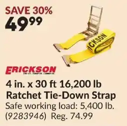 Princess Auto Erickson ratchet tie-down strap offer