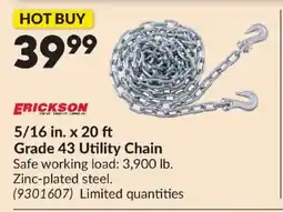 Princess Auto Erickson grade 43 utility chain offer