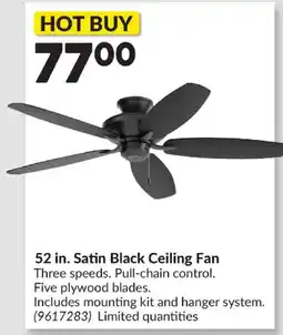 Princess Auto 52 in. Satin Black Ceiling Fan offer