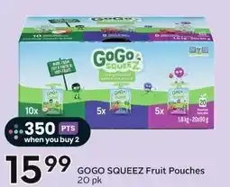 Sobeys Gogo squeeze fruit pouches offer