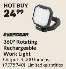 Princess Auto Evergear 360° Rotating Rechargeable Work Light offer