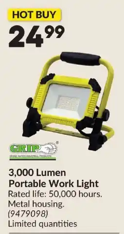 Princess Auto Grip 3,000 Lumen Portable Work Light offer