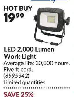 Princess Auto Led 2,000 lumen work light offer