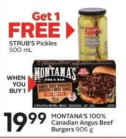 Sobeys Montana's 100% Canadian Angus Beef Burgers offer