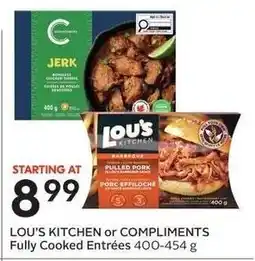Sobeys Lou's kitchen fully cooked entrées offer
