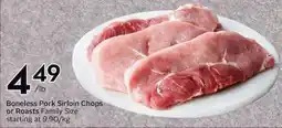 Sobeys Boneless Pork Sirloin Chops or Roasts Family Size offer