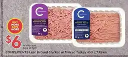 Sobeys Compliments Lean Ground Chicken or Minced Turkey offer