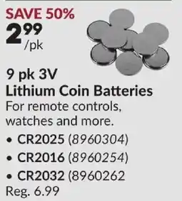 Princess Auto Lithium Coin Batteries offer