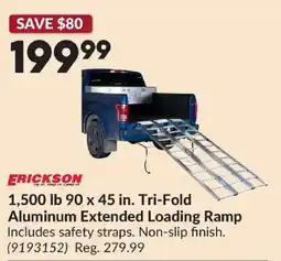 Princess Auto Erickson 1500 lb 90 x 45 in. Tri-Fold Aluminum Extended Loading Ramp offer