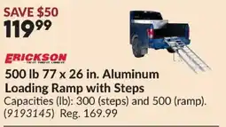 Princess Auto Erickson 500 lb 77 x 26 in. Aluminum Loading Ramp with Steps offer