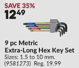 Princess Auto 9 pc Metric Extra-Long Hex Key Set offer