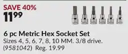 Princess Auto 6 pc Metric Hex Socket Set offer