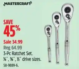Canadian Tire Mastercraft 3-Pc Ratchet Set offer