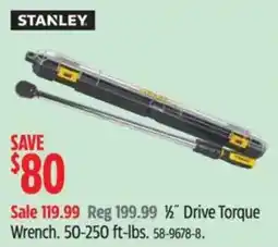Canadian Tire Stanley 1/2" Drive Torque Wrench offer