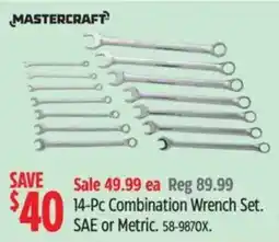 Canadian Tire Mastercraft 14-Pc Combination Wrench Set offer