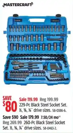 Canadian Tire Mastercraft 229-Pc Black Steel Socket Set offer