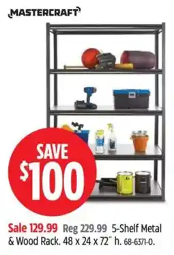 Canadian Tire Mastercraft 5-Shelf Metal & Wood Rack offer