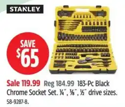 Canadian Tire Stanley 183-Pc Black Chrome Socket Set offer