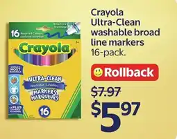 Walmart Crayola ultra-clean washable broad line markers offer