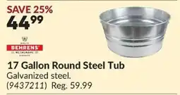 Princess Auto Behrens 17 Gallon Round Steel Tub offer