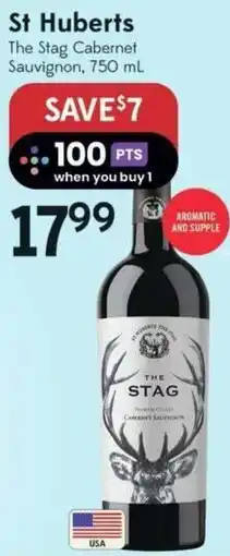 Sobeys Liquor St Huberts The Stag Cabernet Sauvignon offer
