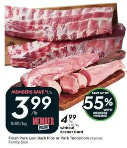 Sobeys Fresh Pork Loin Back Ribs or Pork Tenderloin offer