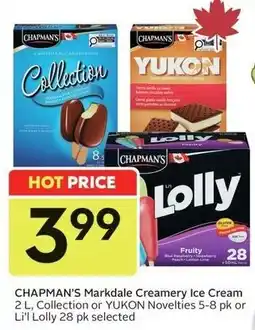 Sobeys Chapman's markdale creamery ice cream offer