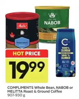 Sobeys Compliments Whole Bean, Nabob or Melitta Roast & Ground Coffee offer