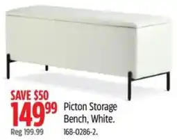 Canadian Tire Picton Storage Bench, White offer
