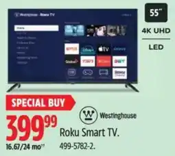 Canadian Tire Westinghouse Roku Smart TV offer