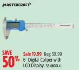 Canadian Tire Mastercraft 6" Digital Caliper with LCD Display offer