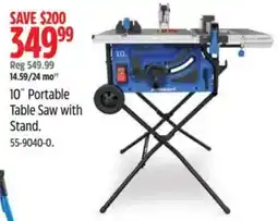 Canadian Tire 10" Portable Table Saw with Stand offer