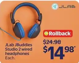Walmart JLab Jbuddies Studio 2 wired headphones offer