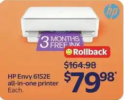 Walmart hp envy 6152e all-in-one printer offer