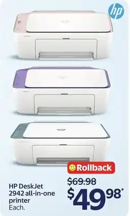 Walmart hp deskjet 2942 all-in-one printer offer