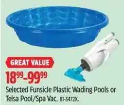Canadian Tire Funsicle Plastic Wading Pools or Telsa Pool/Spa Vac offer