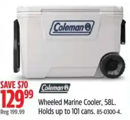 Canadian Tire Coleman wheeled marine cooler offer