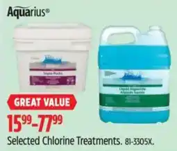 Canadian Tire Aquarius selected chlorine treatments offer