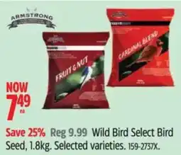 Canadian Tire Armstrong wild bird select bird seed offer