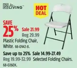 Canadian Tire for living plastic folding chair white offer