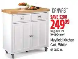 Canadian Tire Canvas Mayfield Kitchen Cart, White offer