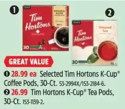 Canadian Tire Tim Hortons K-Cup Coffee Pods offer